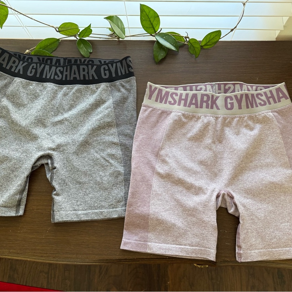 Gymshark Seamless Heather Gray and Mauve Shorts Duo L